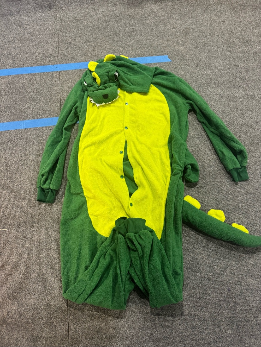 Adult Green & Lime Dinosaur Costume Hoodie Onesie - Brand